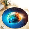 Earth Galaxy Space Round Rug Universe Planet Design Bedroom Living Room Decor Science Fiction Floor Mat Crystal Velvet Carpet