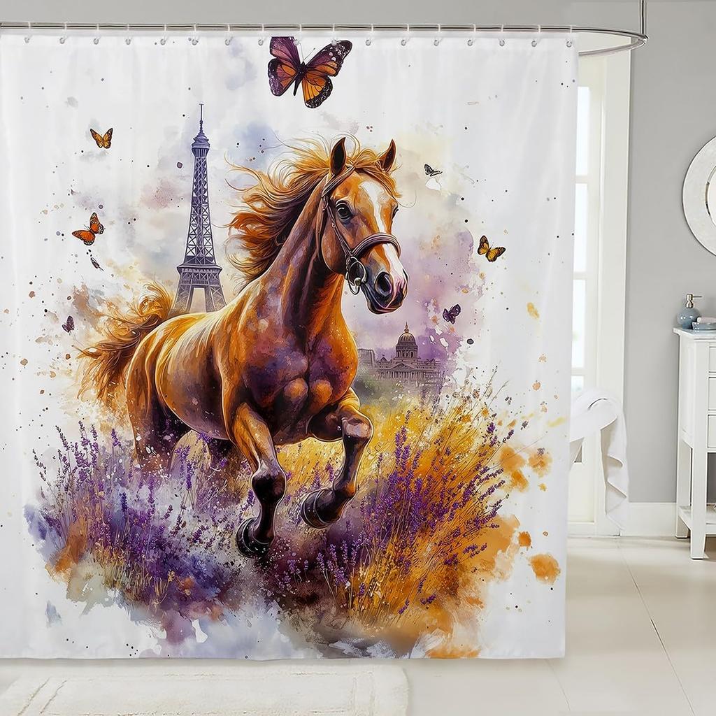 Einhorn Duschvorhang Fantasy Einhorn Thema Badezimmer Duschvorhang Sets Mädchen Mond Galaxie Sternenhimmel Stoff Duschvorhang