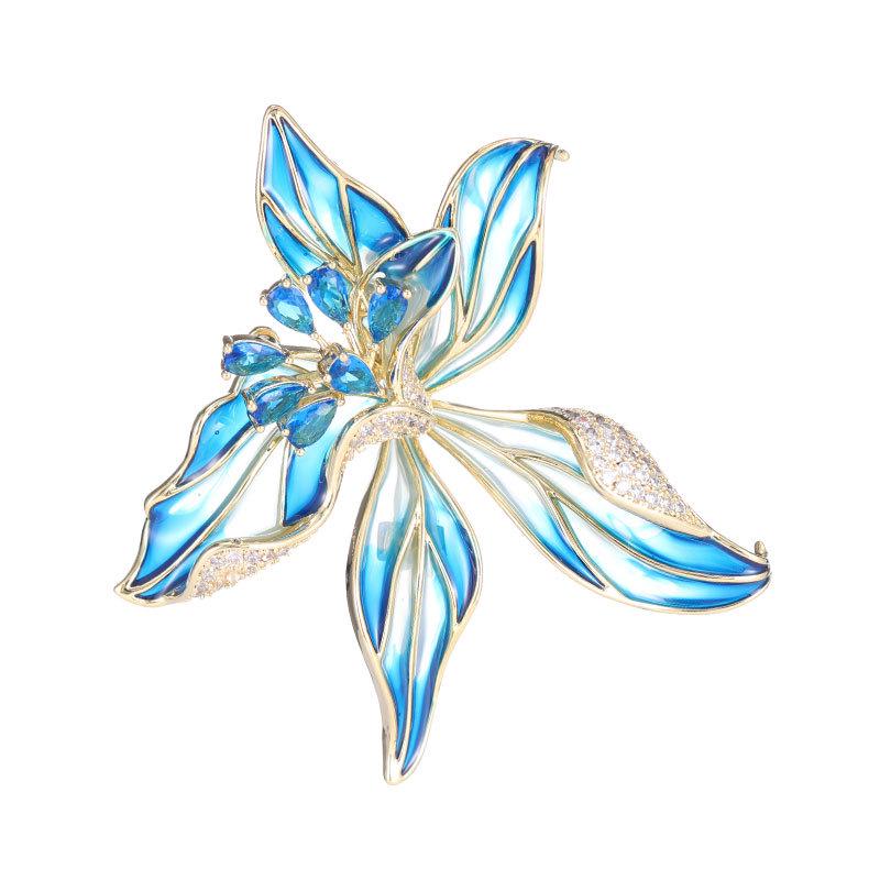 Elegant Women's Iris Corsage Brooch - Niche Design for Suit Coats