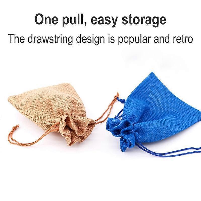 50 PCS Multi size Linen Jute Drawstring Gift Bags Sacks Wedding Birthday Party Favors Drawstring Gift Bags 10x14cm