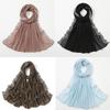 Embroidered Lace Women Long Shawls Solid Colors Summer Wraps Headscarf Hijab Cover  Female Shawl