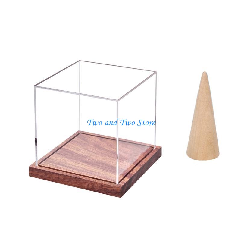 HX6F Sports Rings Storage Display Case Acrylic Base Box Championship Rings