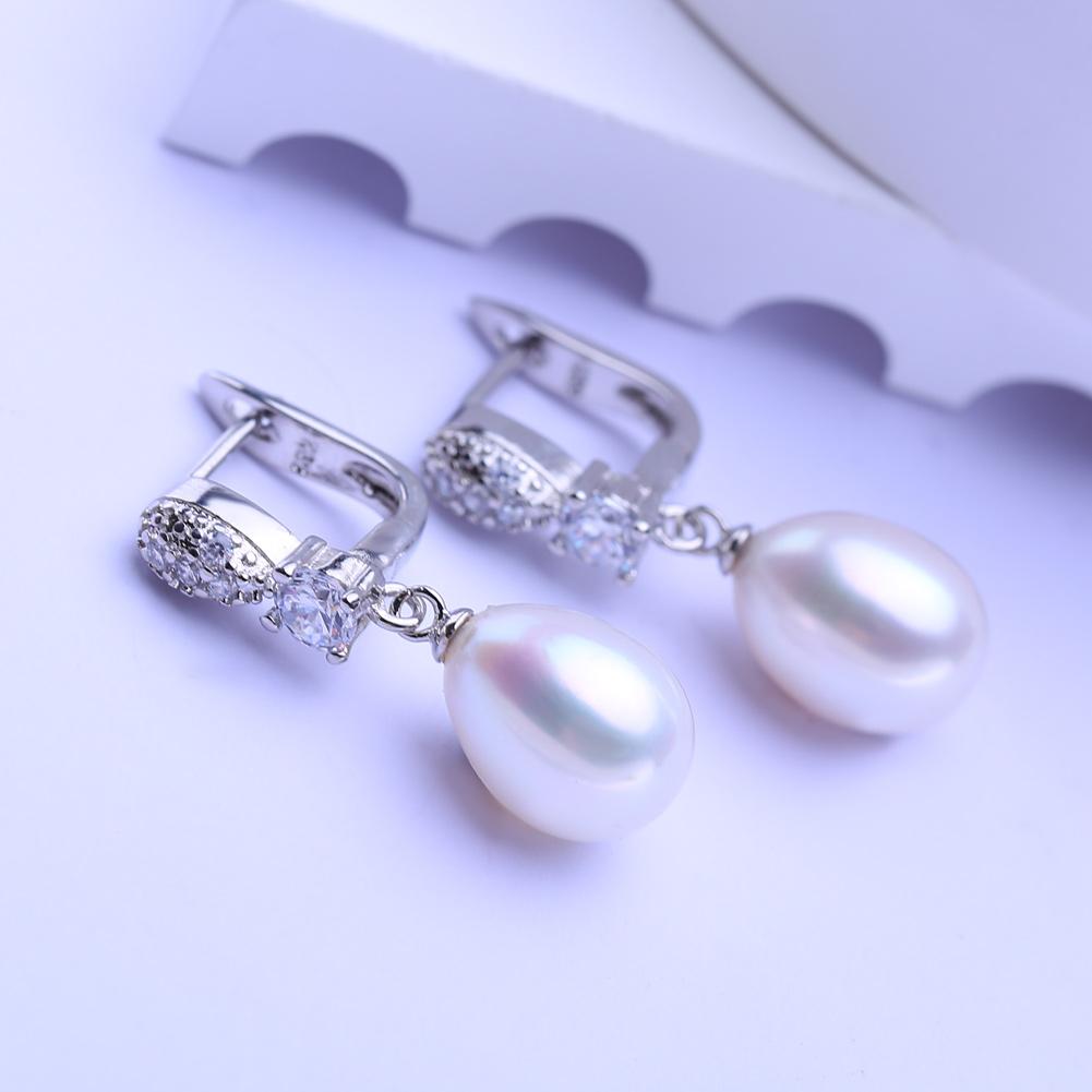 Natural Freshwater Pearl Hoop Earrings For Women Fashion Cultured Pearls Long Drop Earrings