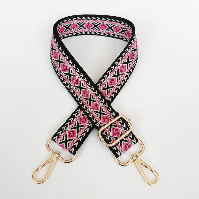 New Thickened Canvas Webbing Colored Rhombus Adjustable Shoulder Crossbody Long Strap Women's Bag Parts Accessories Broadband