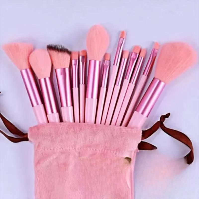 13 PCS Makeup Brushes Set Eye Shadow Foundation Women Cosmetic Brush Eyeshadow Blush Beauty Soft Tools Bag Makeup Brush Set