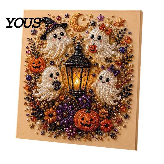 Atmosfera di Halloween Decorazioni Fantasma Perla Finta Arte Kit Fai da Te, Spettrale 3D Perline Artigianato Riutilizzabile Pittura Artigianato, Parete Gotica per Adulti