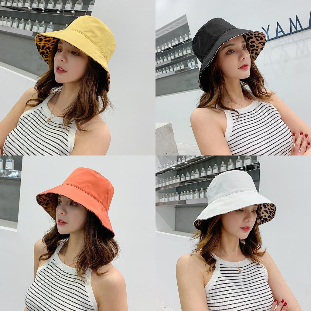 Sommer Fischerhut mit Leopardenmuster und breiter Krempe Sonnenschutz für Damen