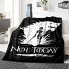 1pc Not Today Throw Blanket Soft Flannel, Cozy All Season Polyester Perfect for Home, Office
