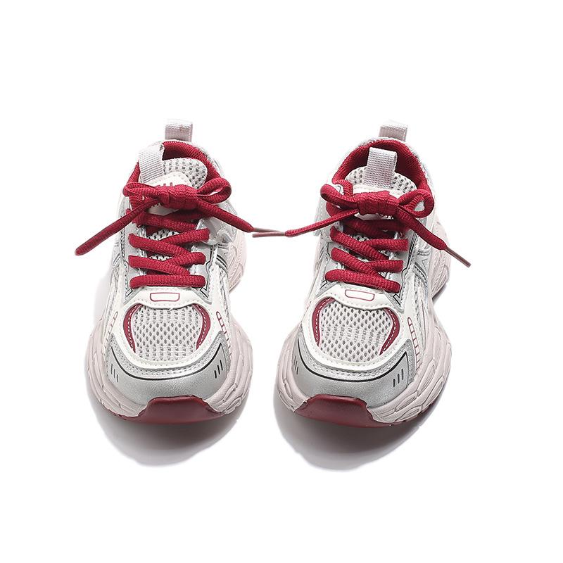 Kids Breathable Mesh Thick Sole Casual Dad Sneakers 23 красный
