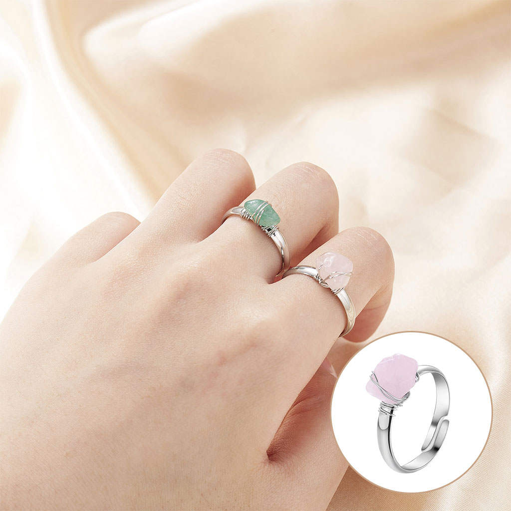 Retro Crystal Rings Adjustable Rings Simple for Friends Holiday Daily Work