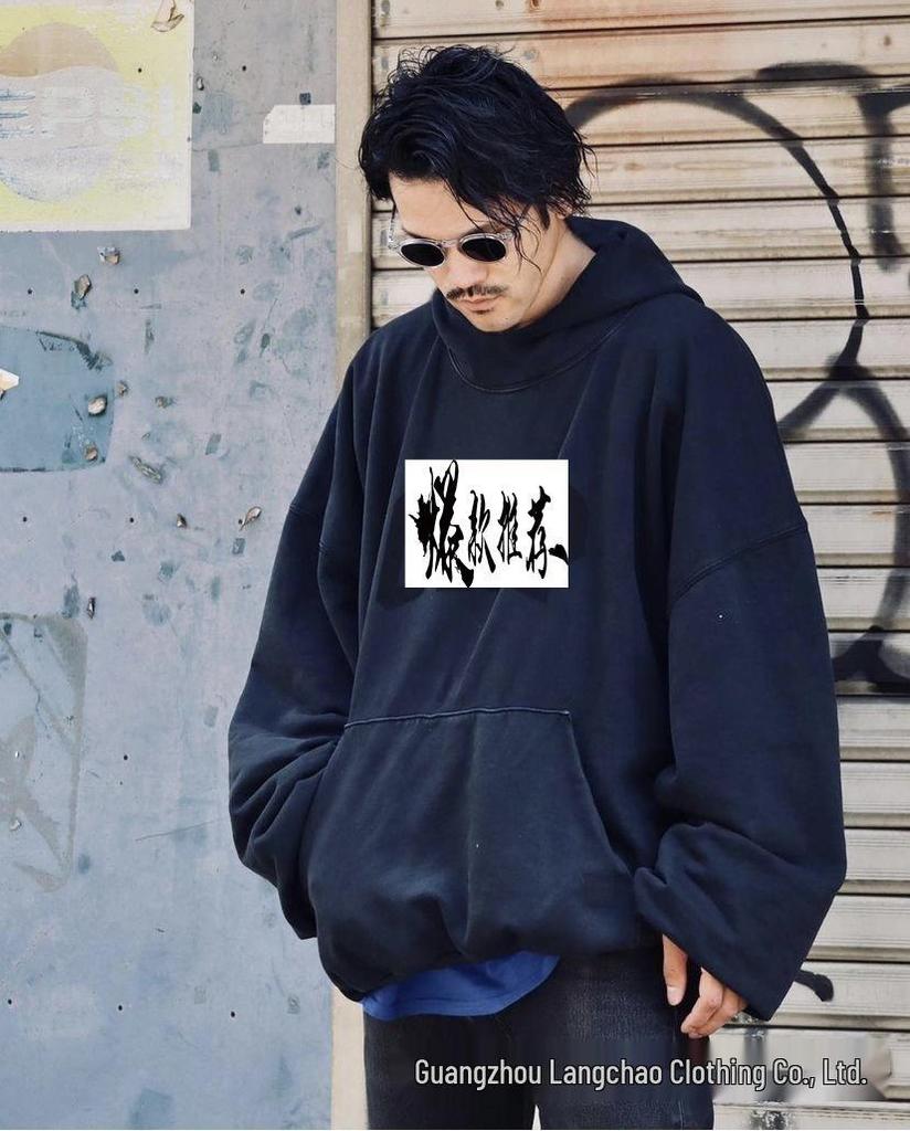 INS HYPE FIVE Kanye West Style Double-Layer Hooded Sweatshirt with Pigeon Print and Cotton Padding