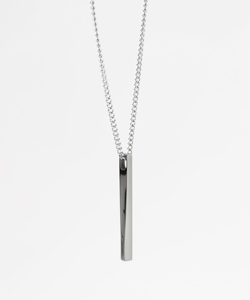 Acha Surgical Steel Twistick Pendant Necklace _ Polished Silver
