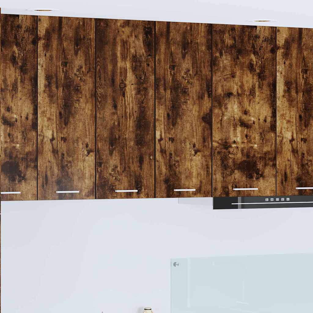 Wall Mounted Cabinet with Door Smoked Oak and White 30 X 31 X 80 Cm