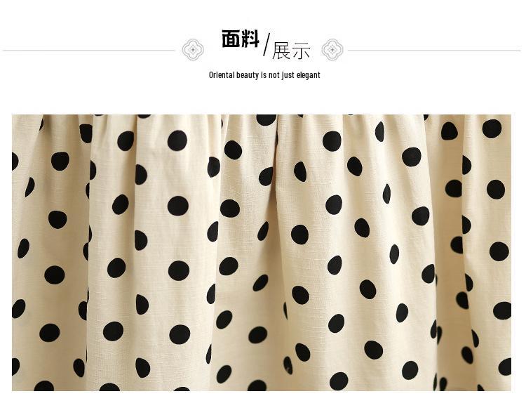 Women's Plus Size Polka Dot Sleeveless Cotton-Linen Dress - French Style