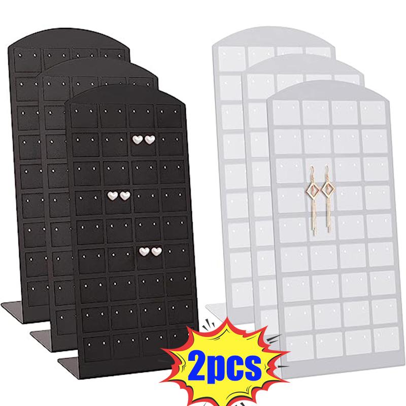 2pcs Fashion Portable Earrings Ear Studs Holder Plastic Jewelry Display Holders Earring Showcase Organizer Stand Storage Rack