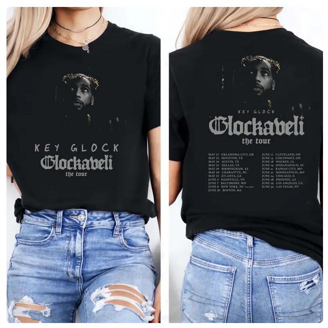 Key Glock tour 2025Glockaveli Tour Key Glock tee Key Glock merch Key Glock shirt Unisex T-Shirt M
