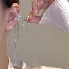 Long tassel ear clips without ear holes Women's temperament Light luxury Zircon ear bone clips No piercing earrings