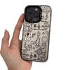 Silver Shell Creative Robot Line Phone Case for Apple 17/16/15 Pro & 14 Pro Max/13/12 Cross