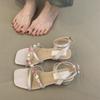Gentle fairy sandals female rose with skirt open-toed strappy sandals