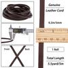 5M Genuine Leather Strip 3mm Wide Flat Leather Cord 2mm Thick Cowhide Leather String Strap Braiding Thread Rope for Bracelets
