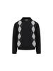Men's British Argyle Long-Sleeve Polo Sweater - Versatile Collegiate Style for Spring and Autumn