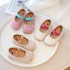 Cute Polka Dots Shallow Suede Moccasins Shoes Girls Ballerina Slip On Round Toe Elastic Band Flats Shoes Child Size 21-38 I03202