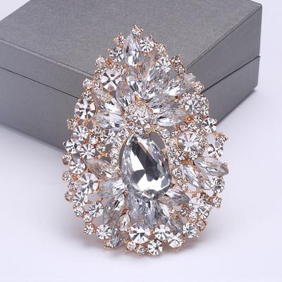 Hot Sale Crystal Water-drop Brooches for Women Vintage Fashion Pendant Style Elegant Wedding Pins Party Jewelry Brooch