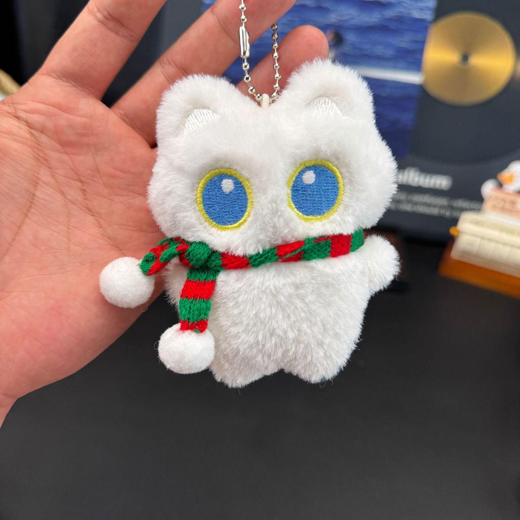 Best-Selling Squeaky Black Cat Plush Keychain - Cute Kitten Ornament Keyring for Couples