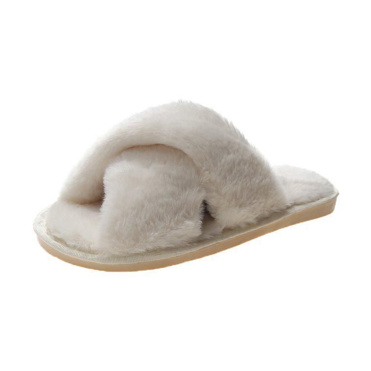 Pantofole da donna in cotone peluche incrociate a punta aperta Autunno/Inverno 2022