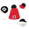 2Pcs/set Kid Knitting Hat Beanie + Long Scarf Thicken Velvet Cute Star Winter Warm Set
