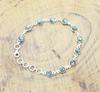 Solid 925 Sterling Silver Round Labradorite Gemstone Birthstone Bracelet Charm Jewelry Gift For Her