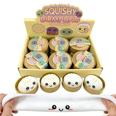 12Pcs Vivid Dumpling Squishes Stress Balls Gentle Rising Cute Steamed Bun Press Plaything Anxiety Relief For Kids Adults