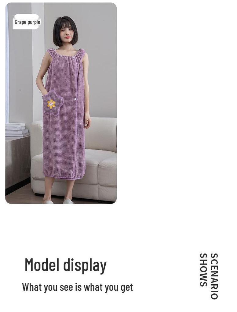 2023 Royal-Style Coral Fleece Bath Skirt: Absorbent, Non-Shedding, Soft, and Fashionable.