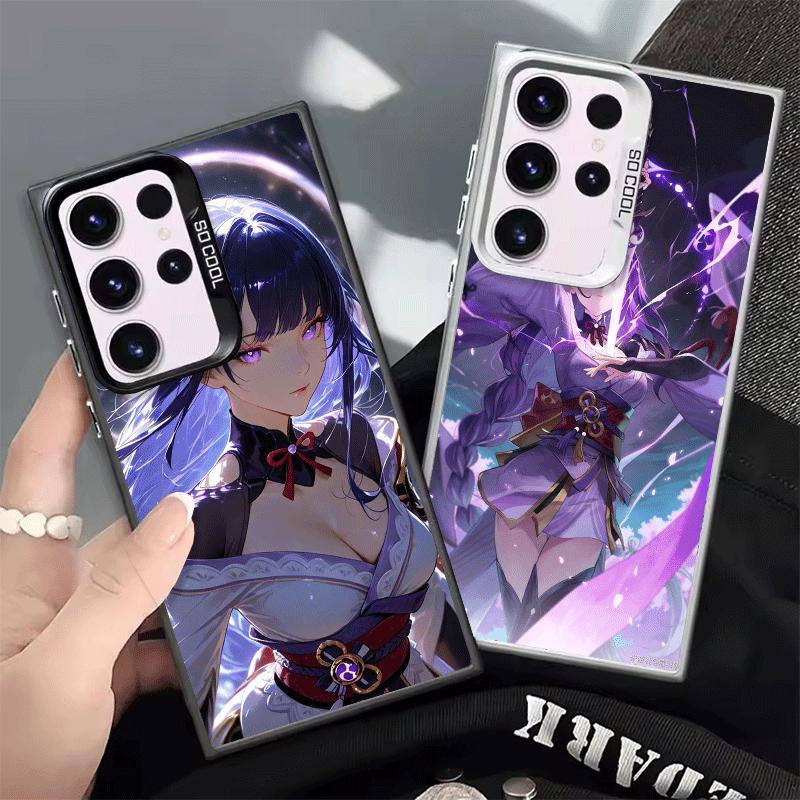 Genshin Impact Raiden Shogun Soft Phone Case for Samsung Galaxy S24 S25 FE S26 Edge S23 Ultra S22 Plus S21 + Shockproof Cover Ba
