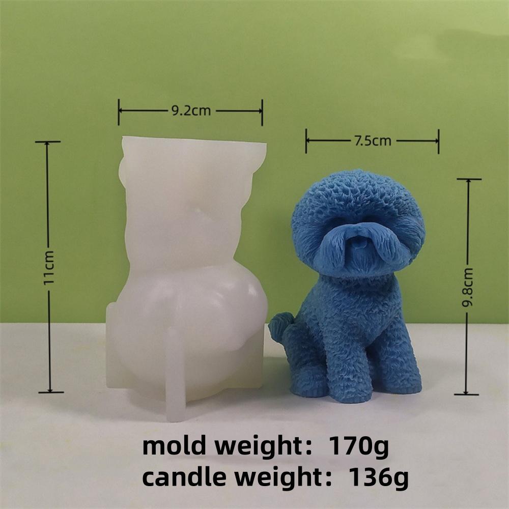3D Cute Golden Teddy Candle Silicone Molds Handmade Poodle Dog Aromatherapy Gypsum Resin Mold DIY Dog Decoration Ornament Gift
