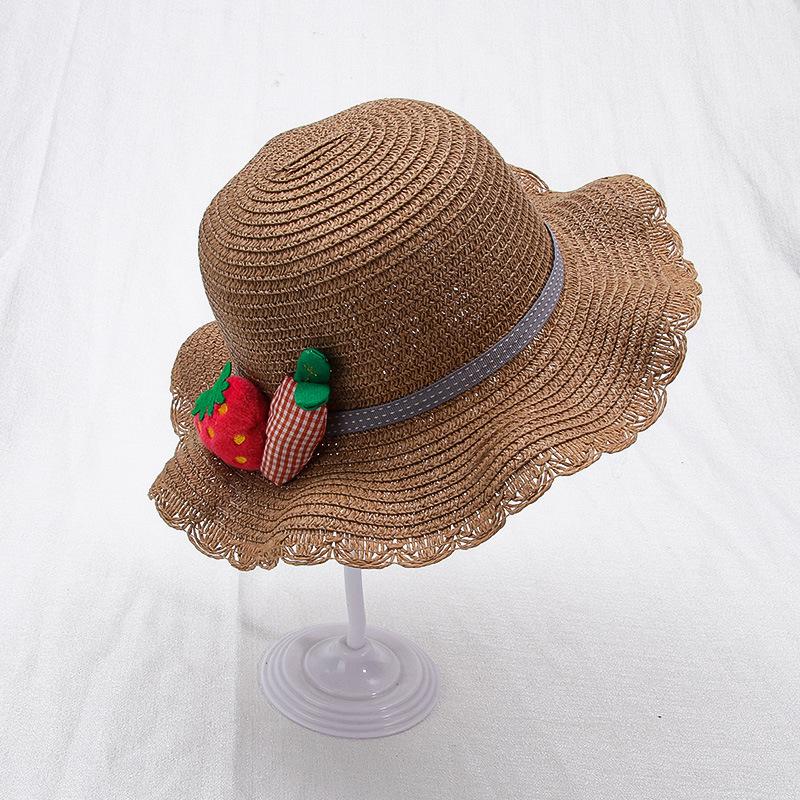 Straw Hat Children's Boys and Girls Cartoon Rabbit Straw Hat Summer Thin Breathable Outdoor Sun Hat
