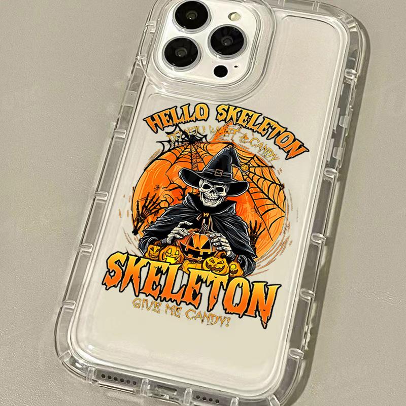 13 Halloween Pink Pumpkin Ghost Case For iPhone 16E 15 14 12 11 Pro Max XS X XR 8 7 Plus SE Shockproof Clear TPU Bac Cover