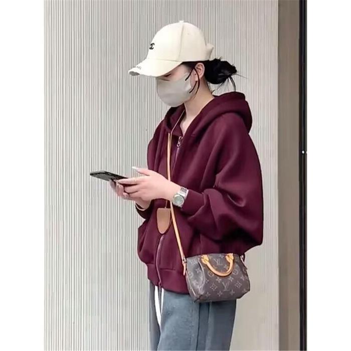 

Hooded Dual-Zip Sweatshirt Jacket M