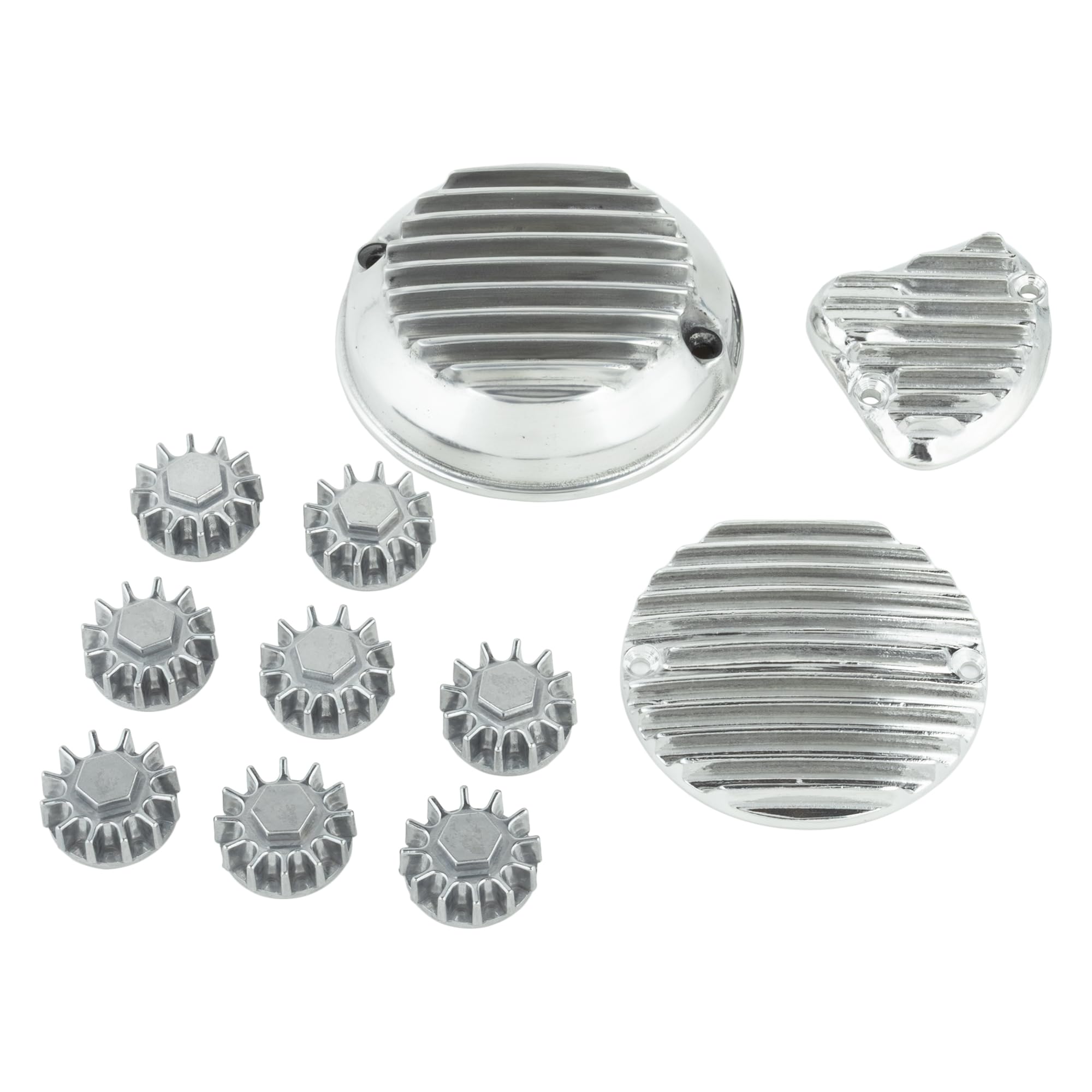 Kijima Motorcycle Parts Cover for CB400F HONDA Silver Dress-Up 4-Piece Set, Aluminum, Air-Cooled Engine, 101-027