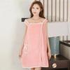 Cute Coral Fleece Bath Skirt Fast Drying Adjustable Shower Skirt Soft and Absorbent Bath Robe Shower
