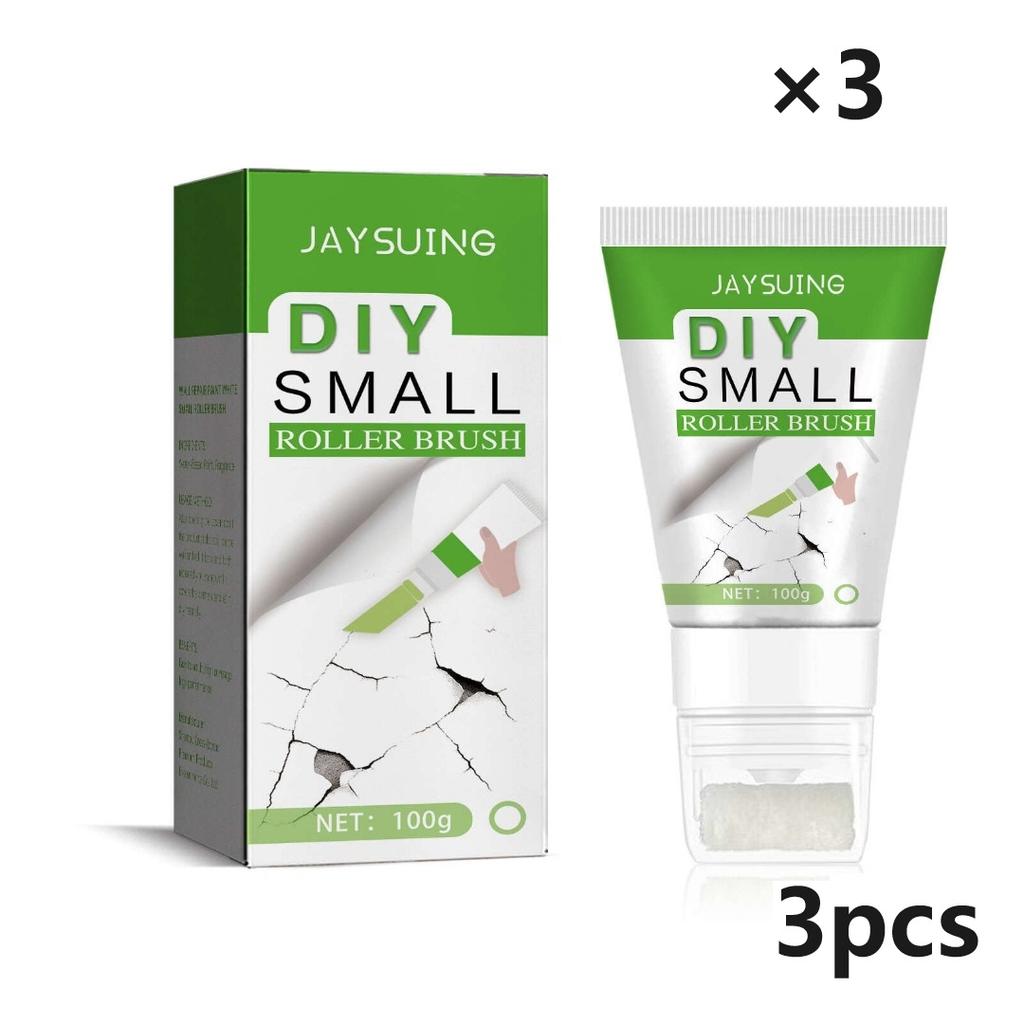 1pc/2pcs/3pcs Repair Wall Paint White Small Roller Brush, Wall Mildew Plaque Graffiti Cover Up Renovation, Wall Crack Repair Paint Brush