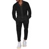 Men's  Leisure  Fashion  Flax  Long  Sleeves  Workwear  Trousers  Two  Pieces  Set