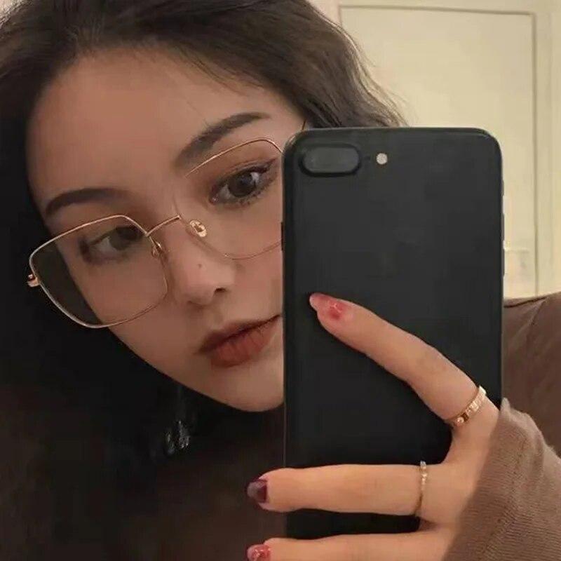 Anti-Blue Light Office Glasses Women Men Computer Glasses Gaming Transparent Eyewear Mental Frame Women Anti Blue Ray Eyeglasses