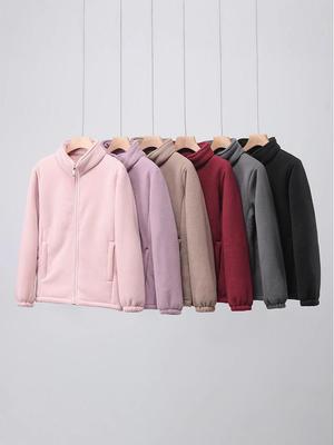 Unisex 2025 Cotton Coat: Short Fleece Stand-up Collar Cardigan for Autumn/Winter, Double-Sided Thick Warm Outerwear.