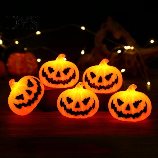 Durable Plastic Holiday Ornaments 3Pcs Halloween LED Pumpkin Light, Spooky Ghost Hanging Celebration Wall Hangings Decor for Bar, Glowing Haunted