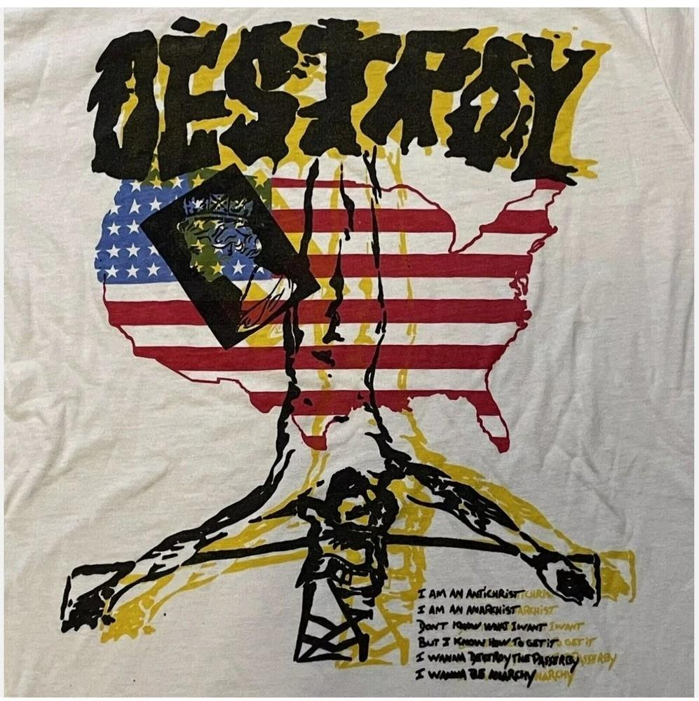 VTG 80s Destroy Sex Pistols TShirt Short Sleeve White Unisex S-5XL OB1036 Unisex T-Shirt S