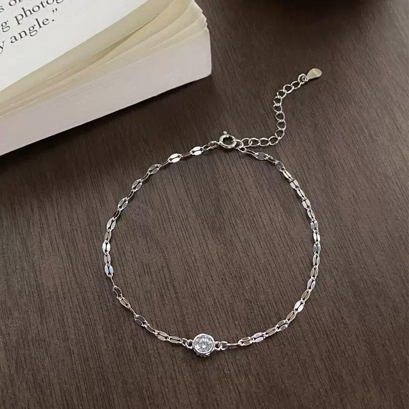 New Super Sparkling Sparkling Bracelet for Women, Niche, Light Luxury, Minimalist, Sparkling Lip Chain Accessory 16CM золотой