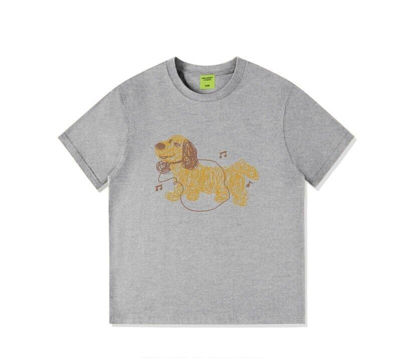 

Pure cotton American retro dog short-sleeved t-shirt women s new spring and summer design sense loose lazy trendy brand clothes 3xl (recommended 85-95kg ) світло-сірого кольору