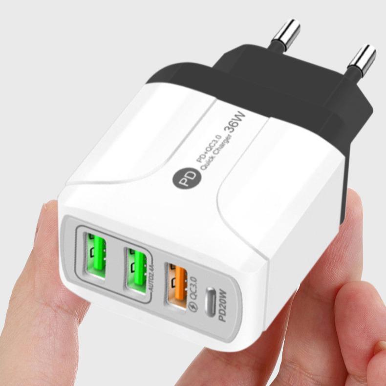 PD33W QC3.0 GaN Charger: 9V/12V, 65W, Multi-Port, European Standard, Fast Charging Adapter