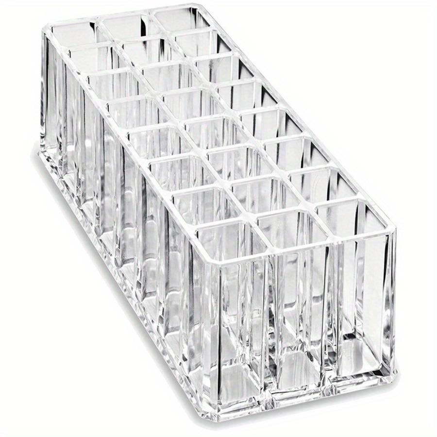 1pc 24 Grid Acrylic Lipstick Storage Box- Transparent Makeup Brush Eyebrow Pencil Lip Gloss Storage Box